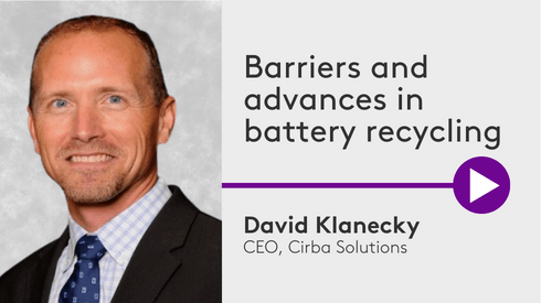 David Klanecky barriers and advances to battery recycling promo thumbnail